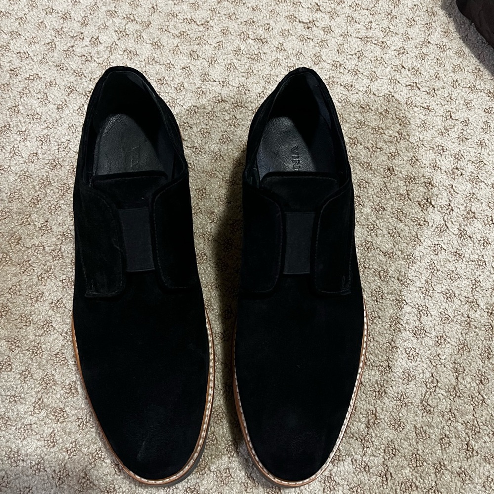Vince Black Suede Platform Shoes
